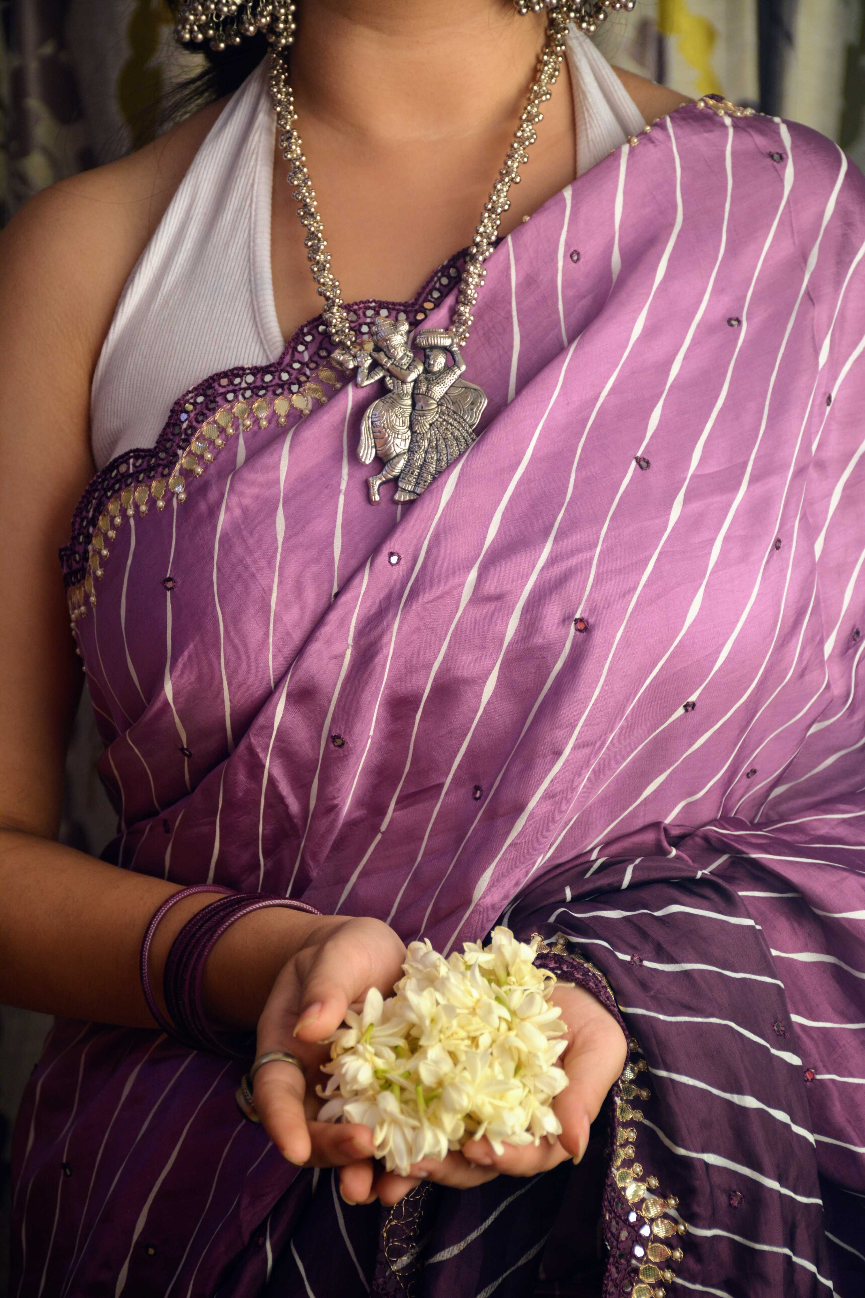 Crepe Shaded Leheriya Saree