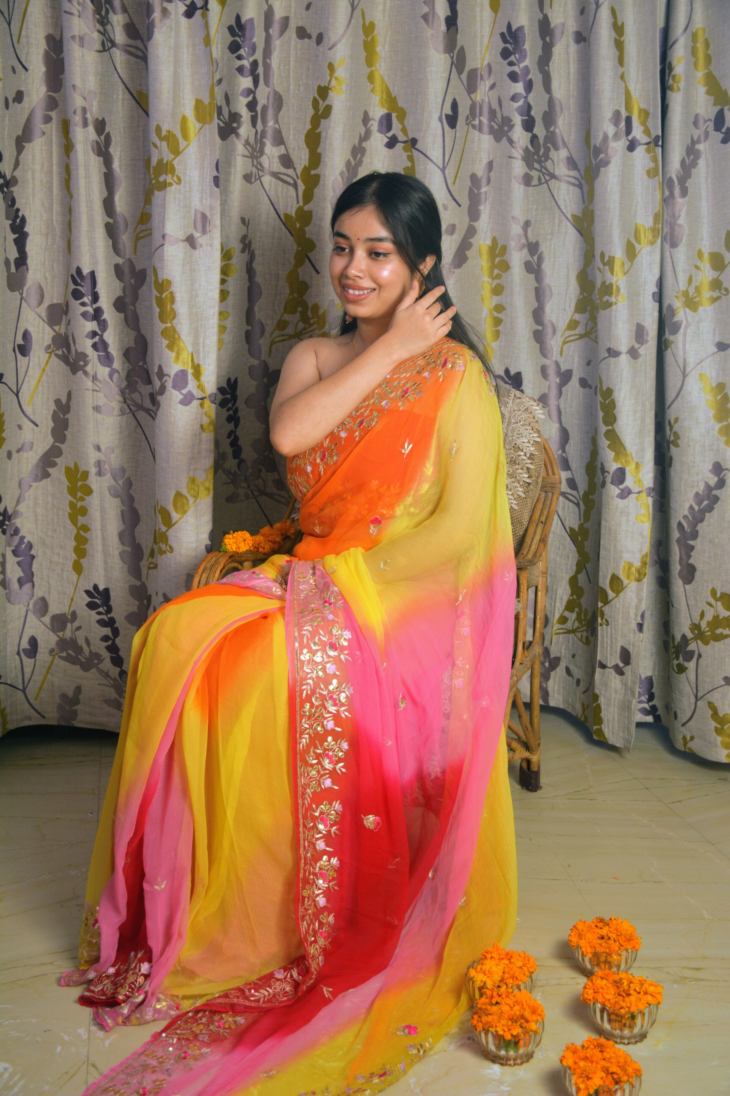 Multicolor Gota Patti Saree