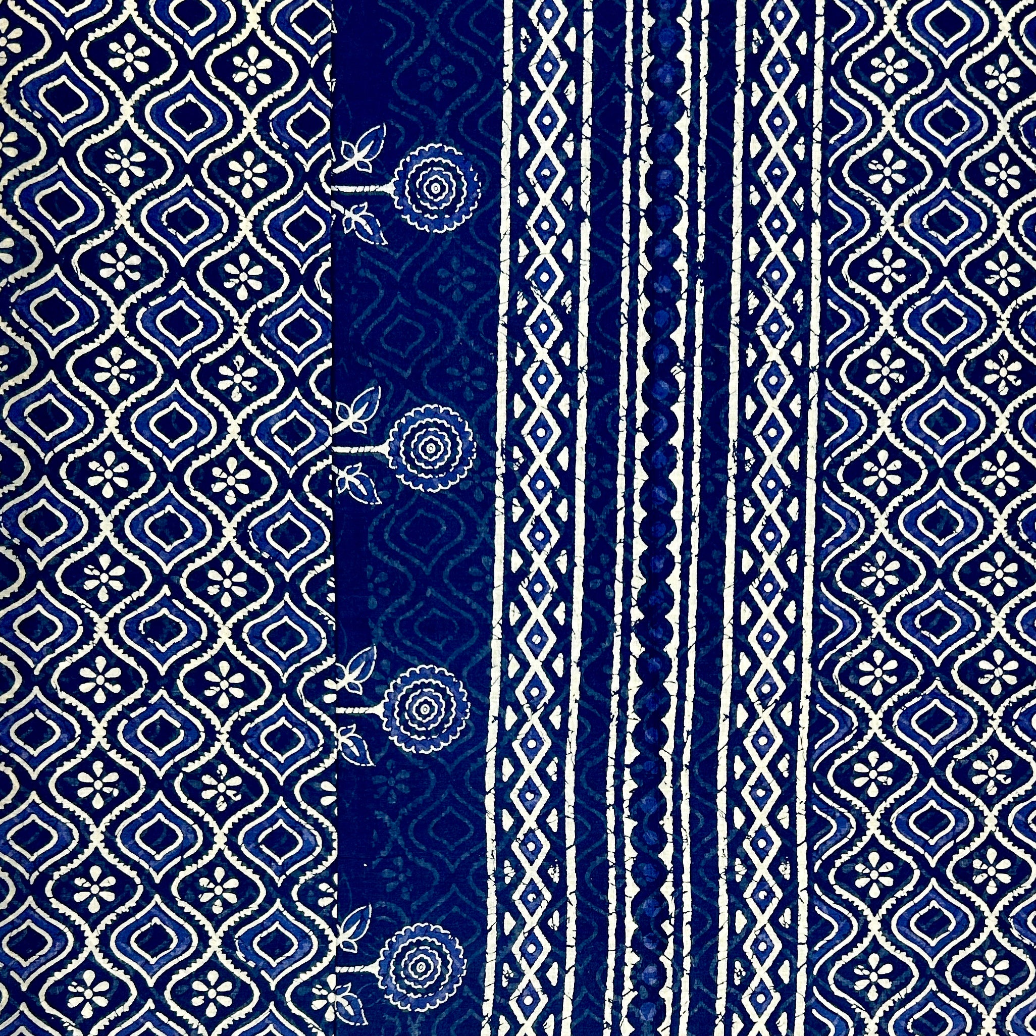 Indigo Maheshwari Cotton Saree