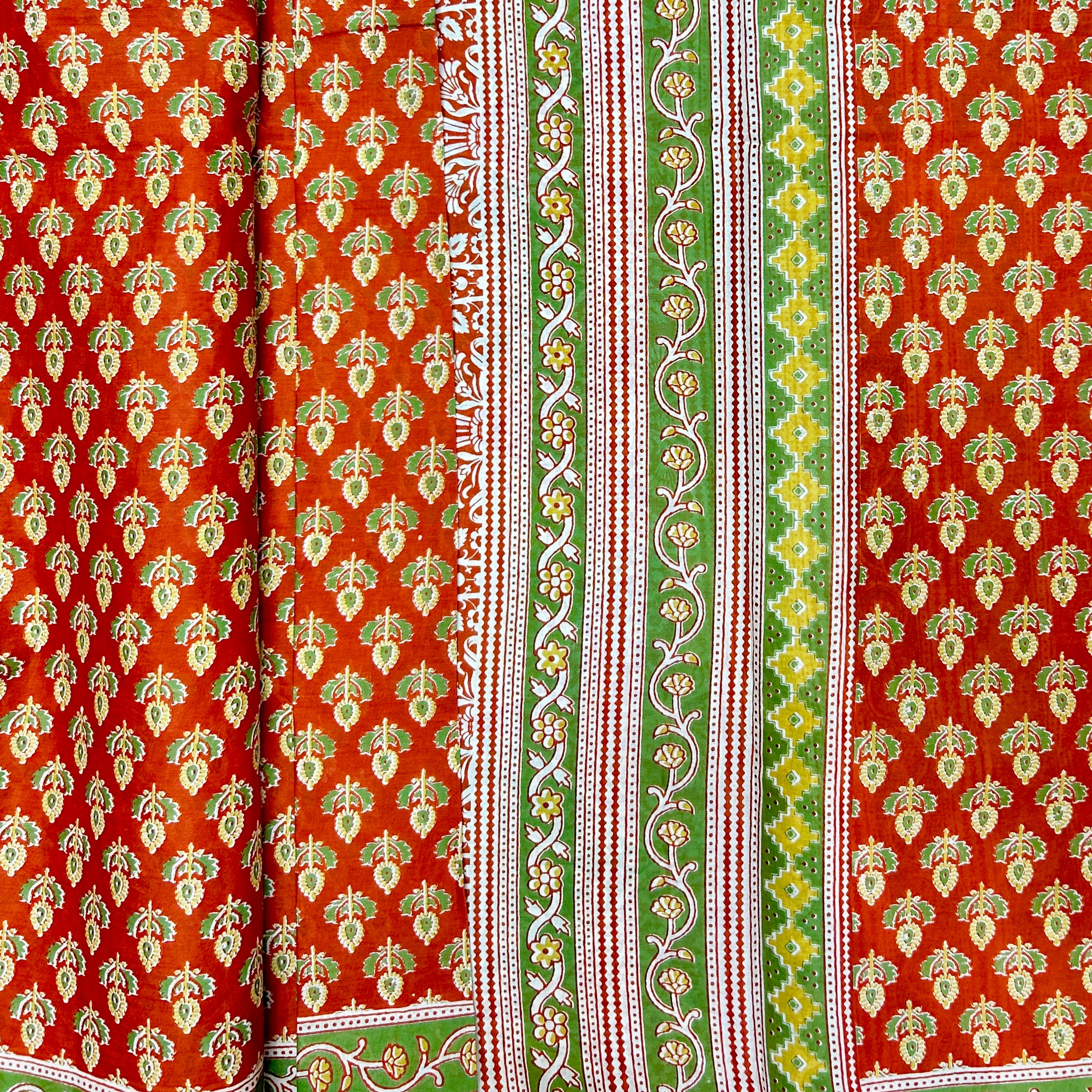 Sunburst Summer Cotton Handblock Saree