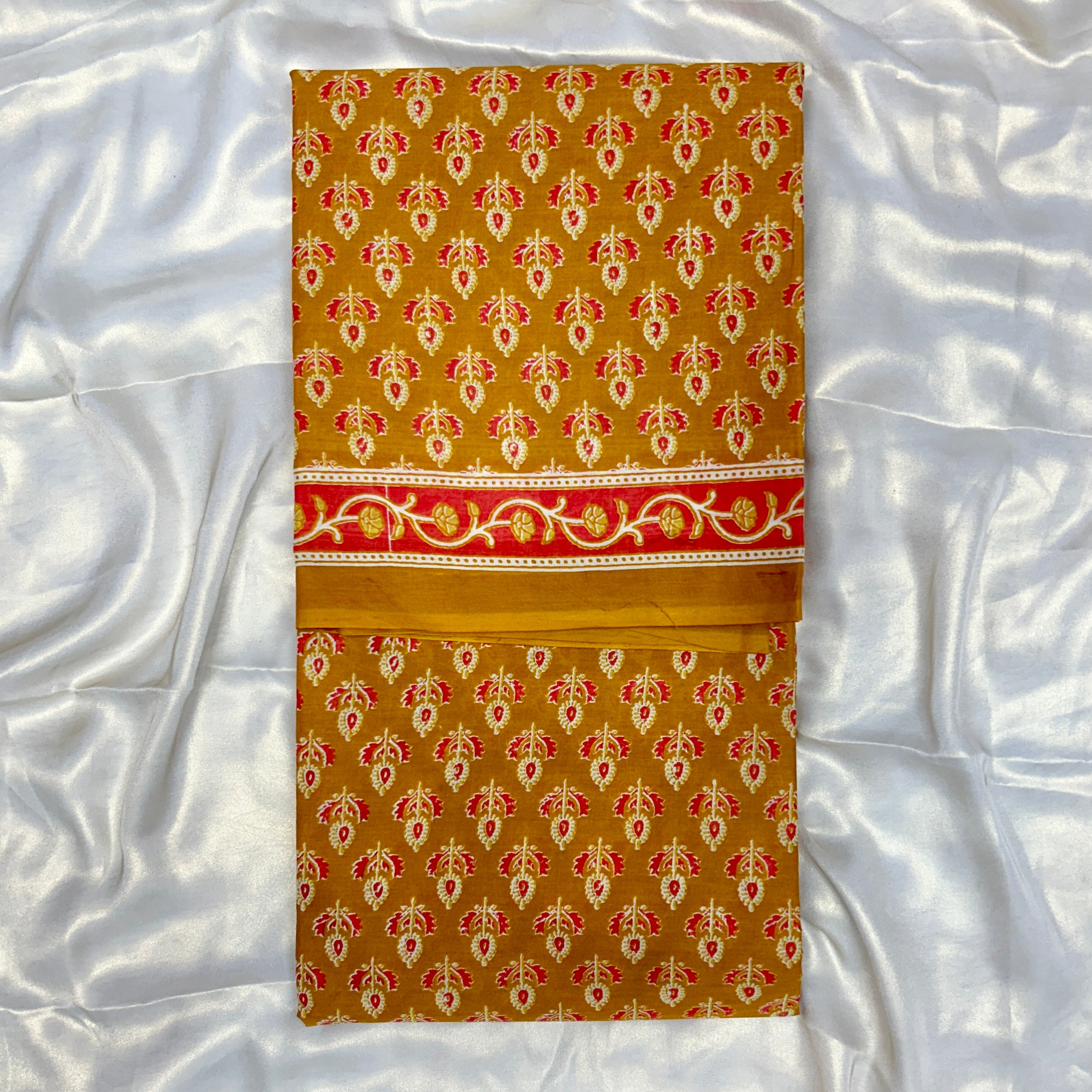 Sunburst Summer Cotton Handblock Saree