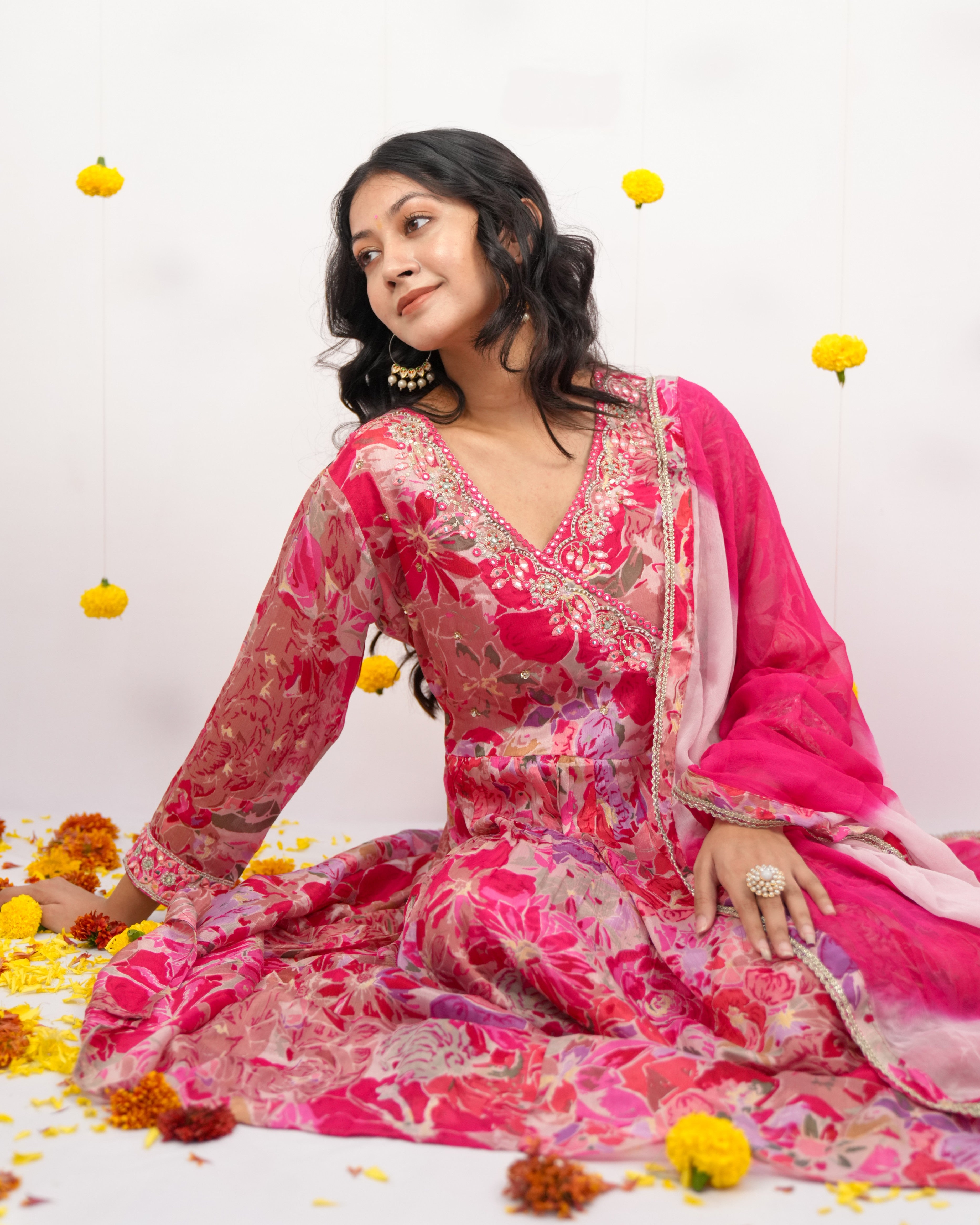 Fuchsia Embroidered Anarkali