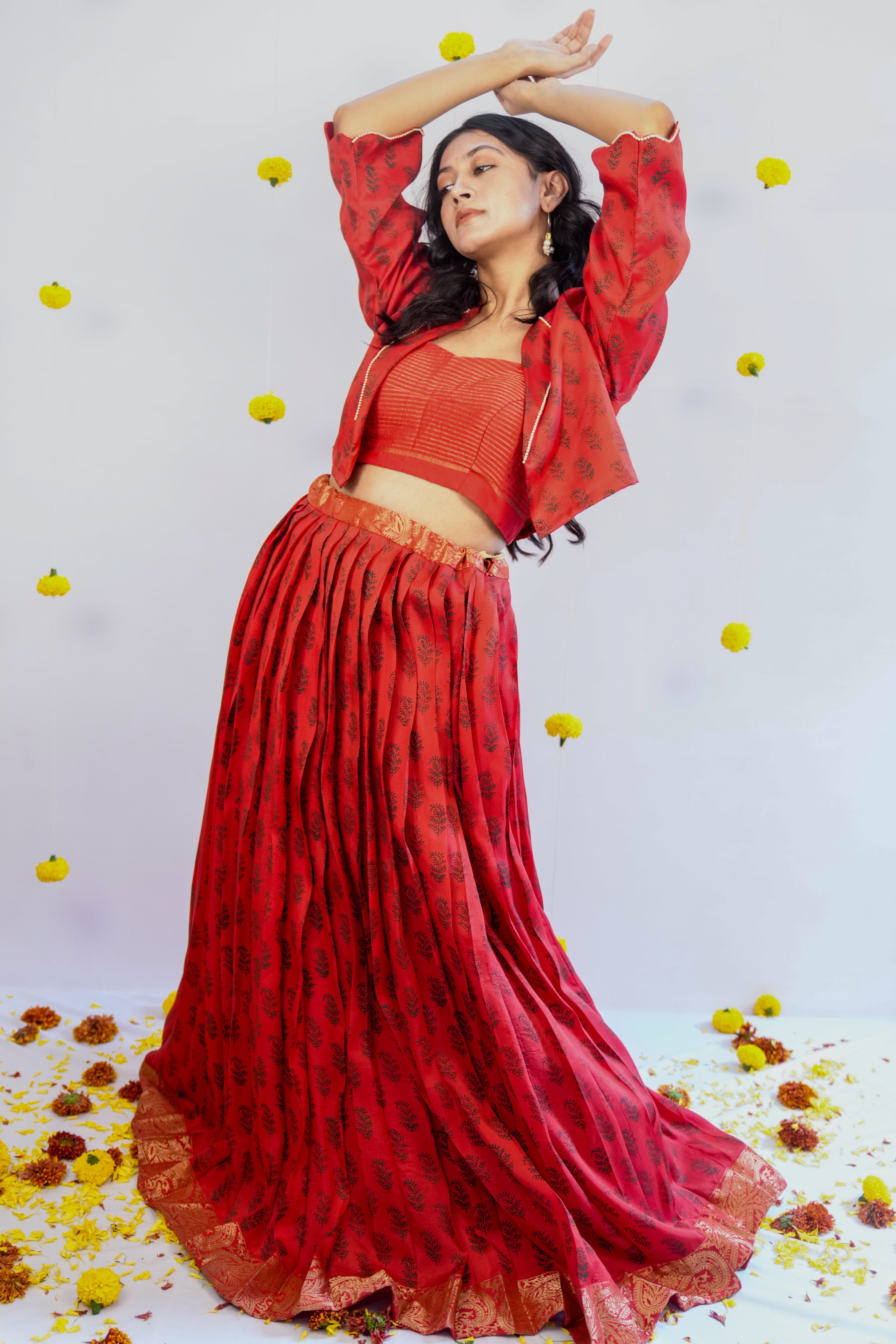 Omana Crop Jacket Lehenga