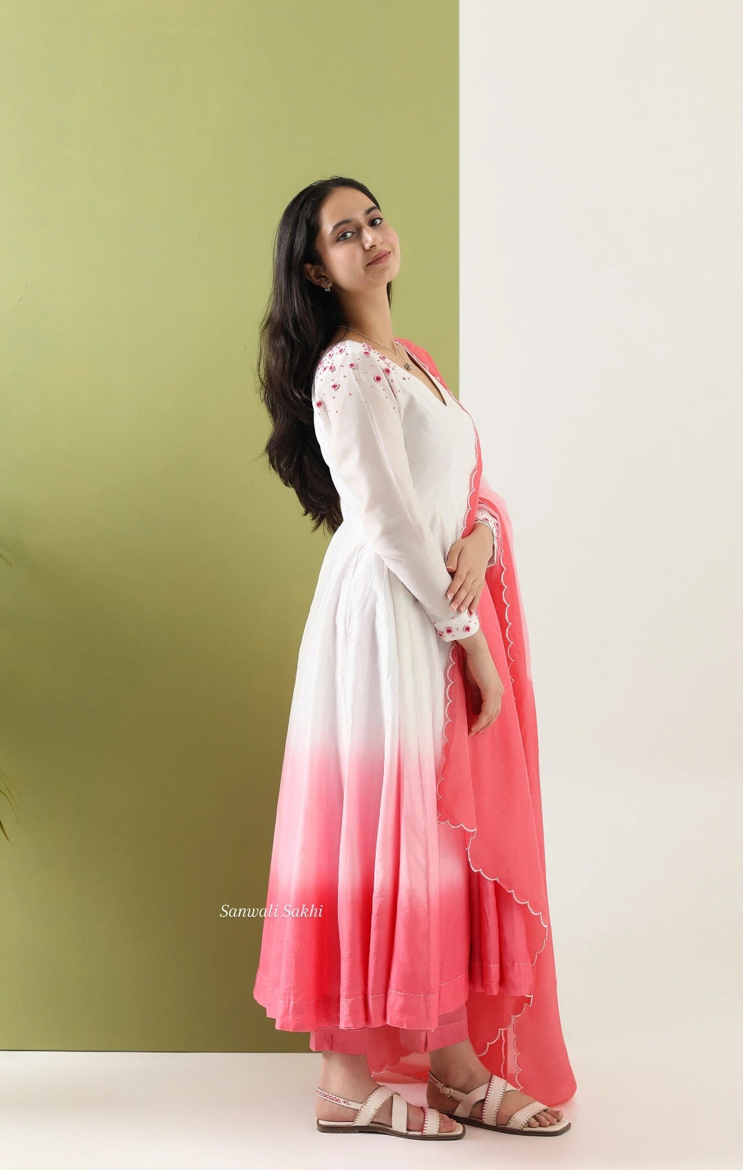 Rose Ombré Anarkali Set