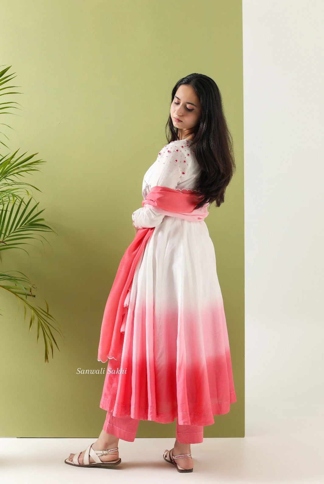 Rose Ombré Anarkali Set