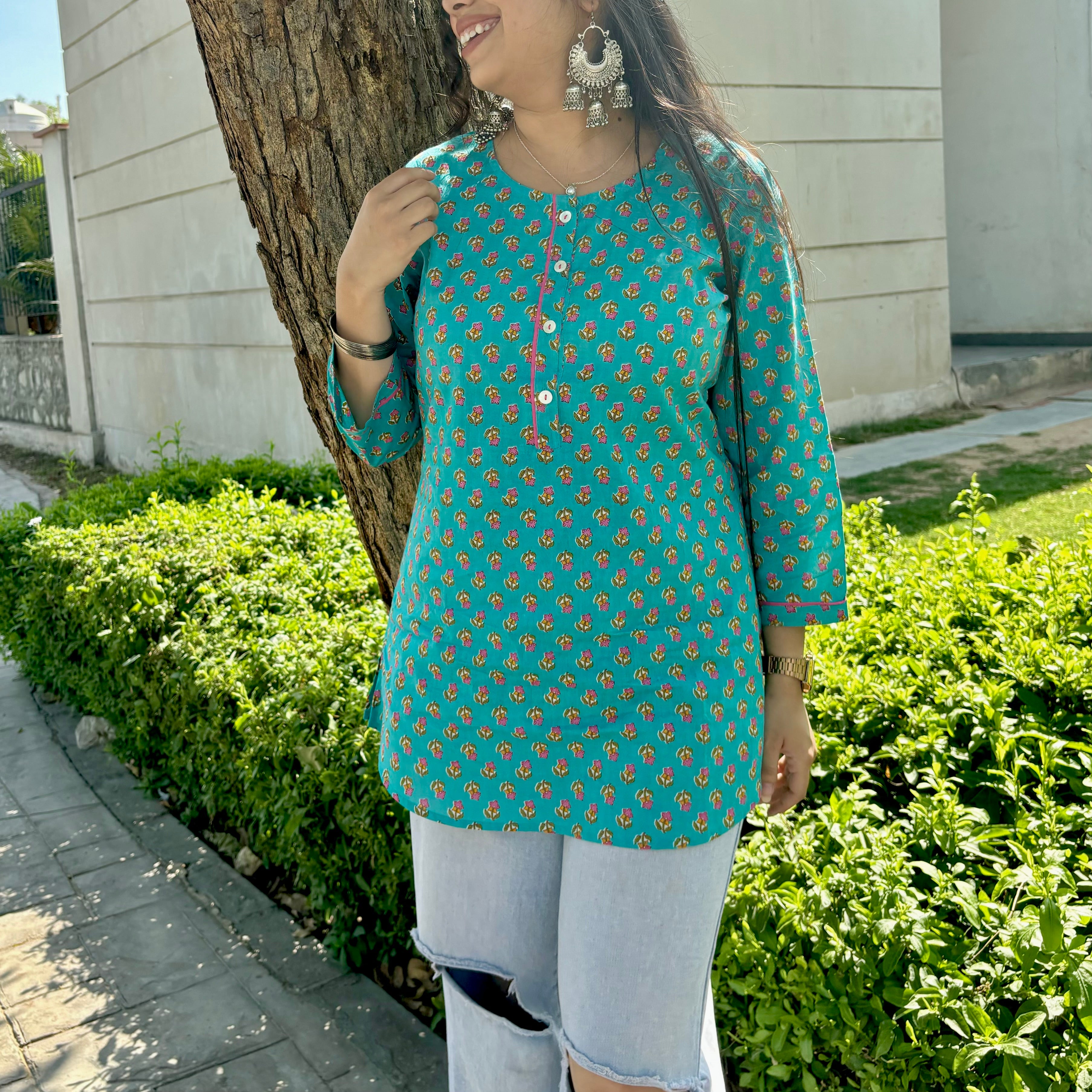 Sweet Serenity Cotton Short Kurti