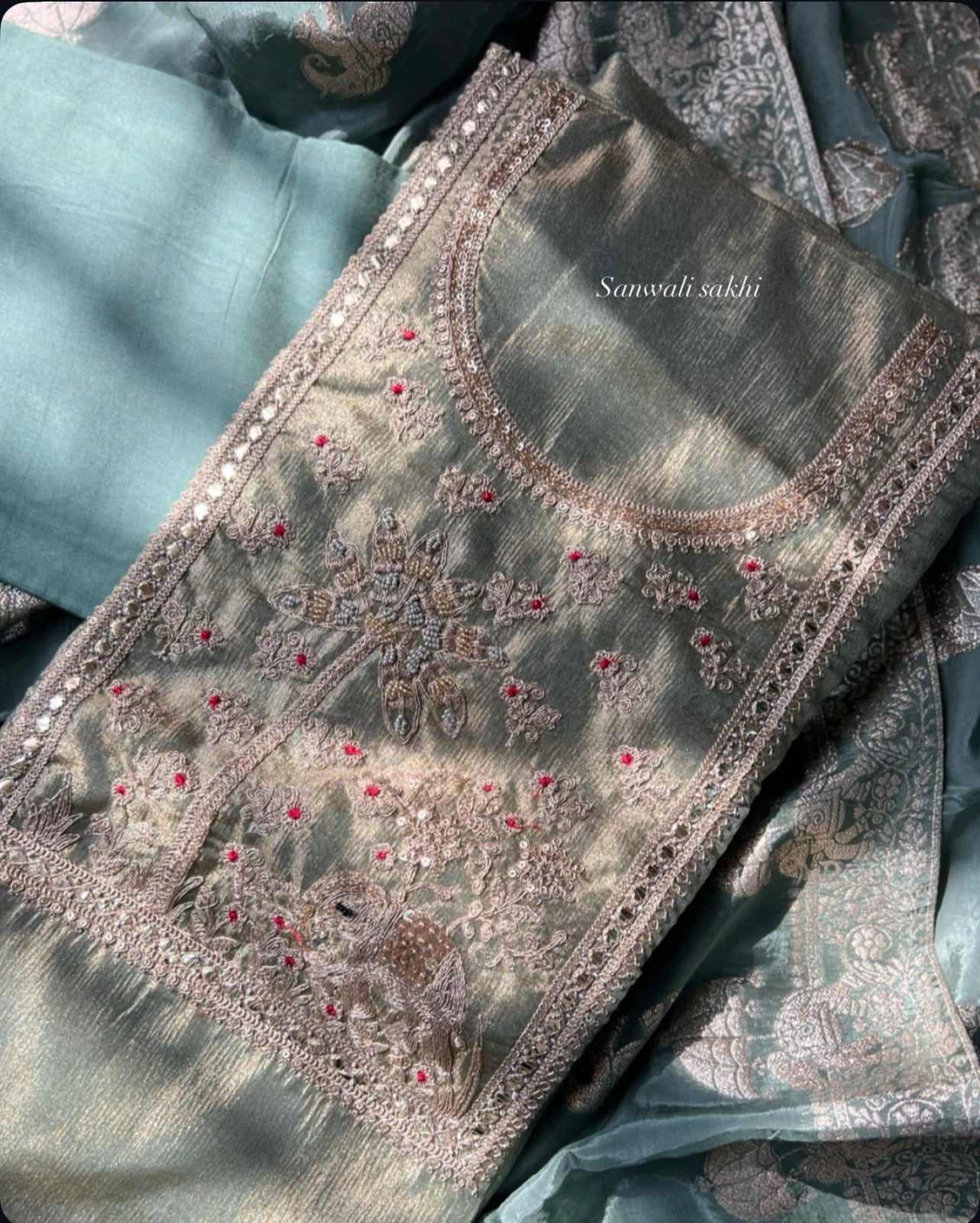 Raagya tissue silk suit set