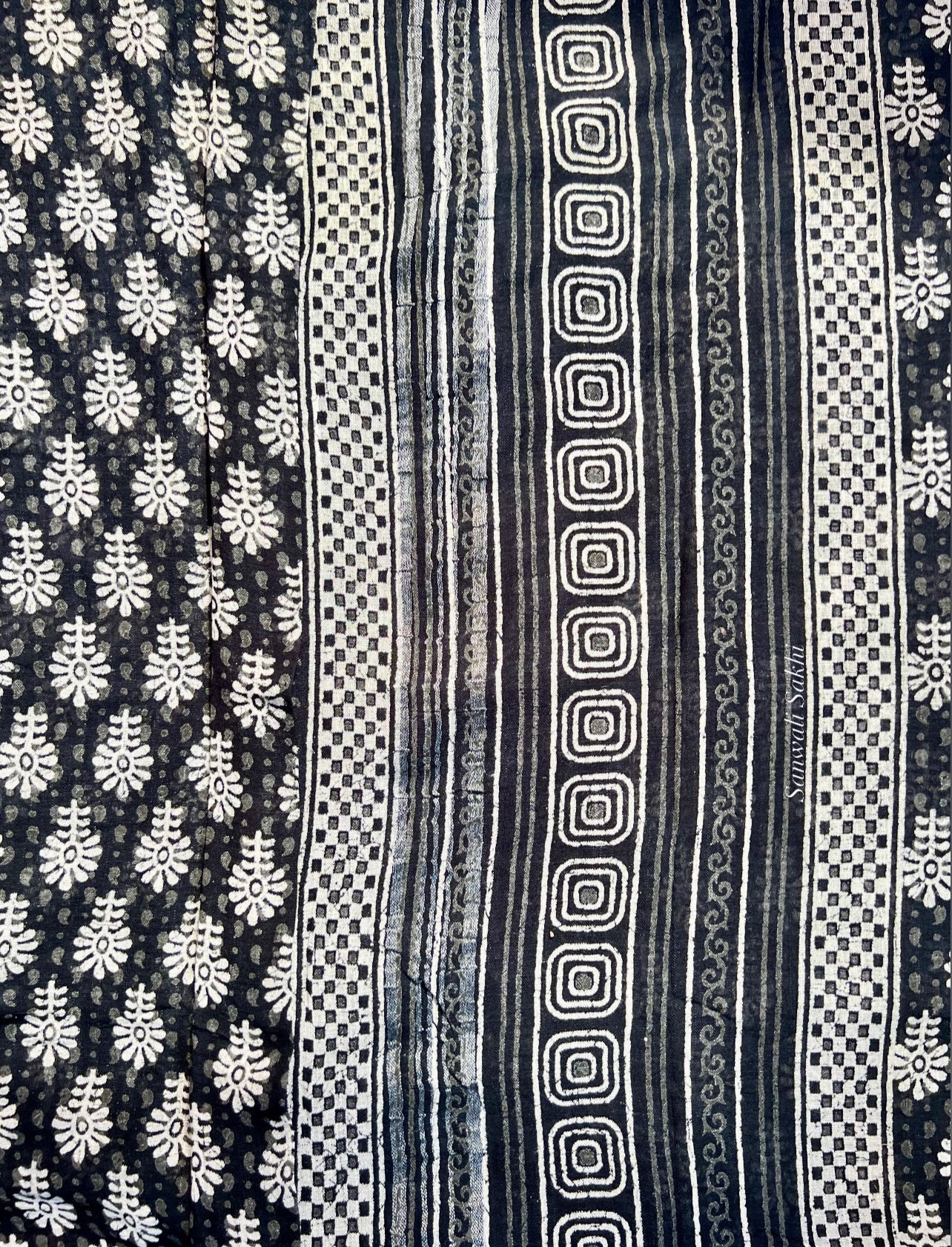 Linen Leher- Blockprinted Linen Sarees