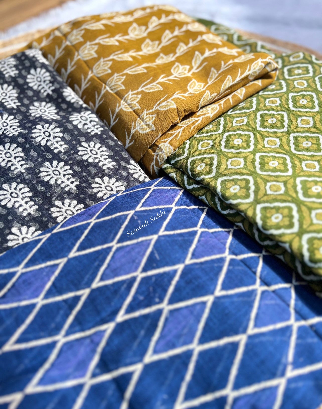 Linen Leher- Blockprinted Linen Sarees