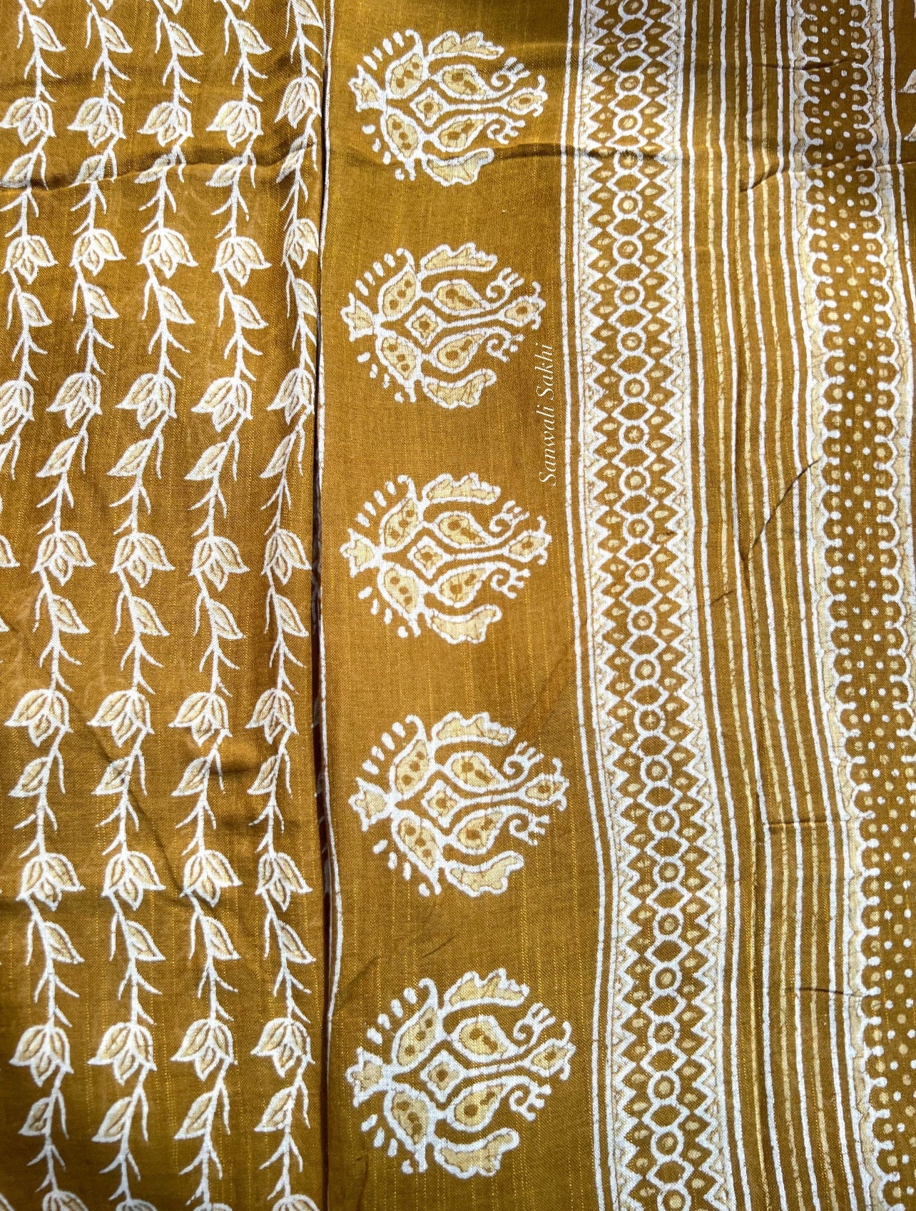 Linen Leher- Blockprinted Linen Sarees