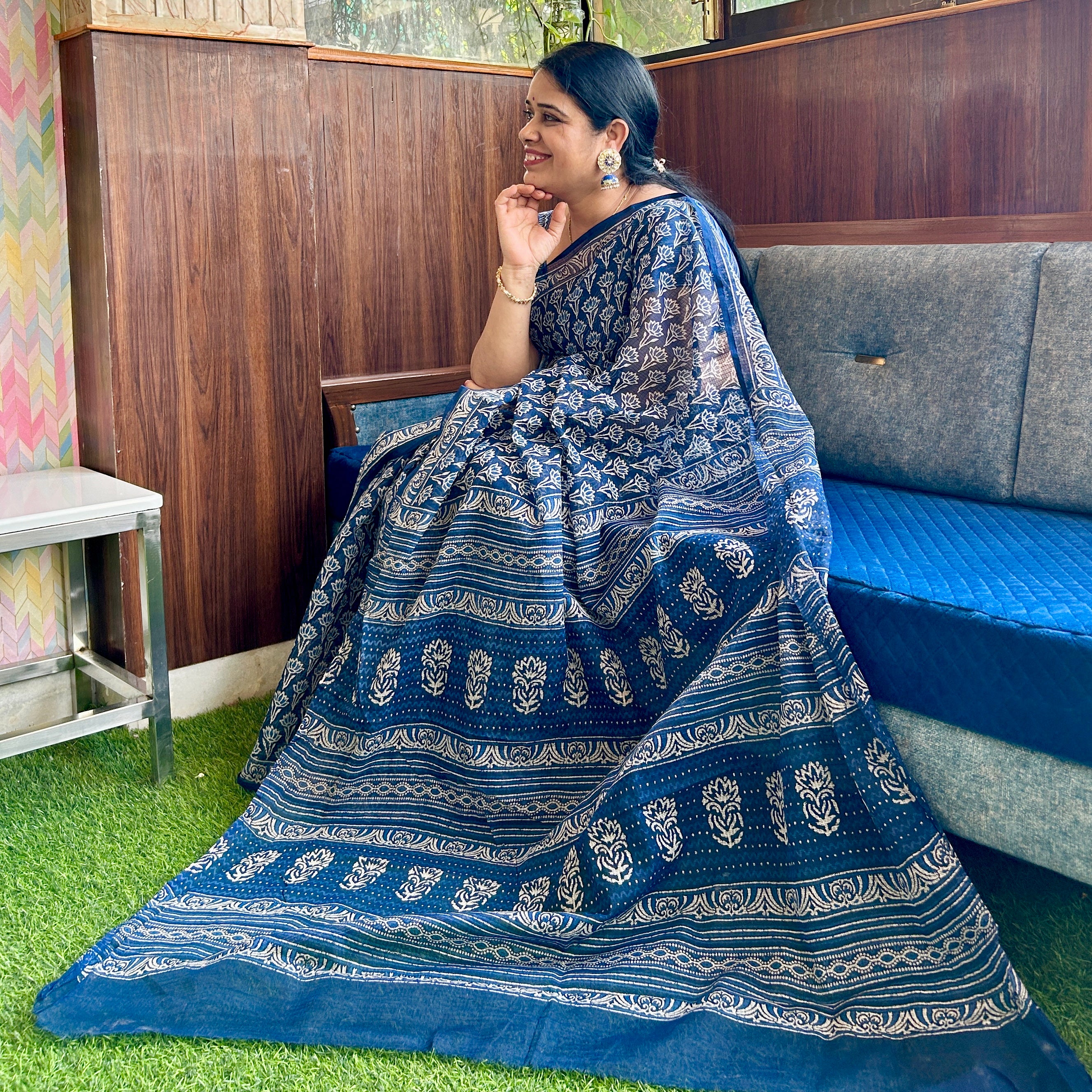 Handblock Kota Doriya Saree