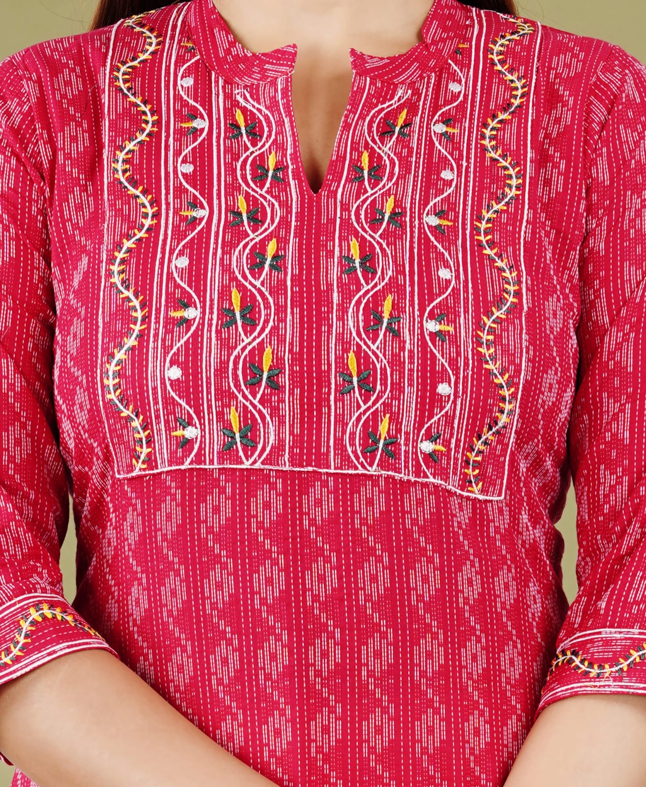 Kantha embroidered cotton set