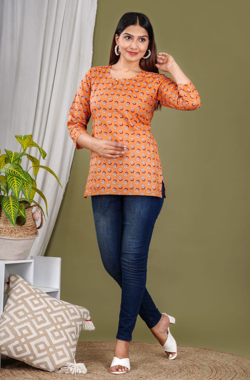 Party Wear Style Rayon with fancy Printed Cord Set Style Kurti collection  at best rate