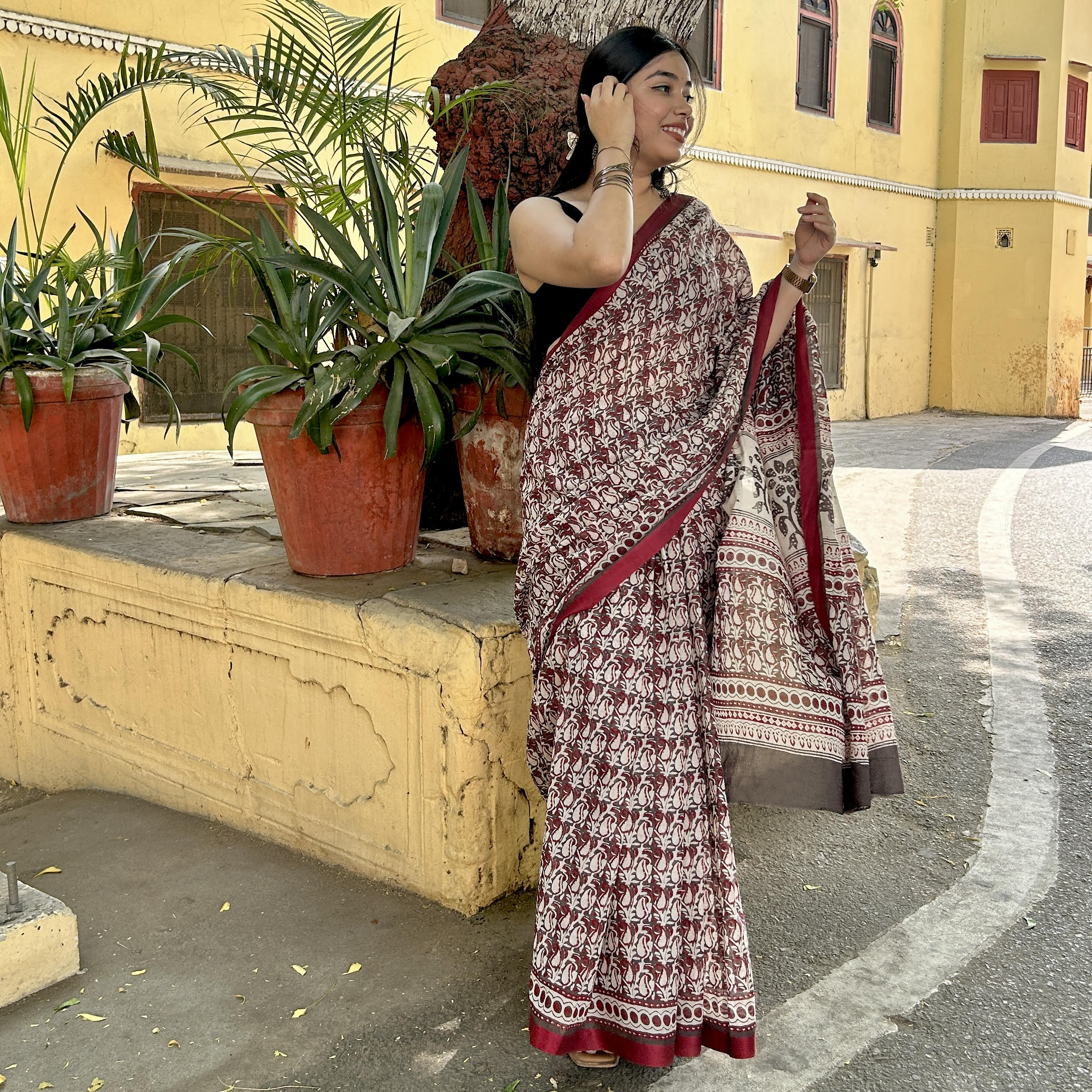 Vintage Voyage - Pashmina Cotton saree