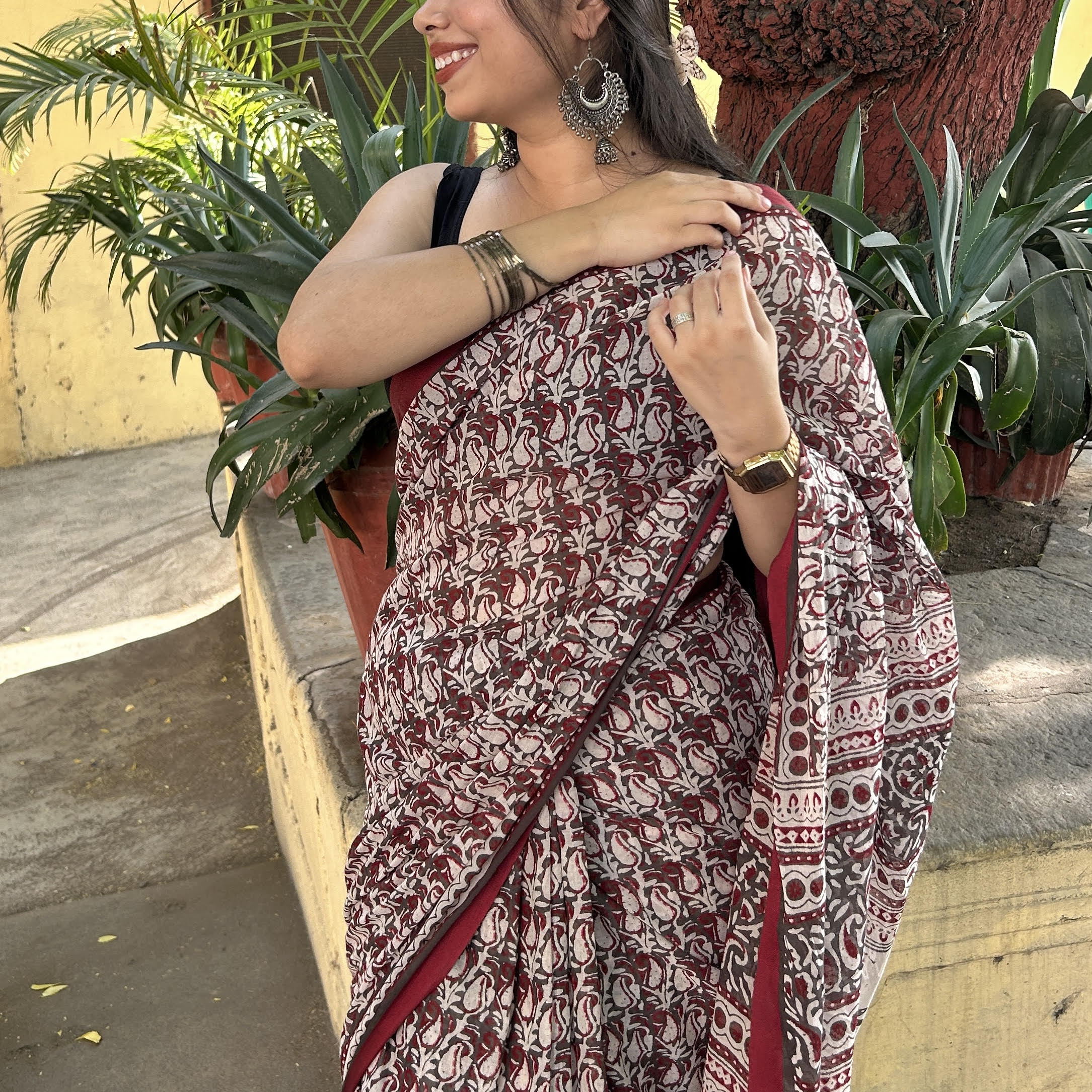 Vintage Voyage - Pashmina Cotton saree